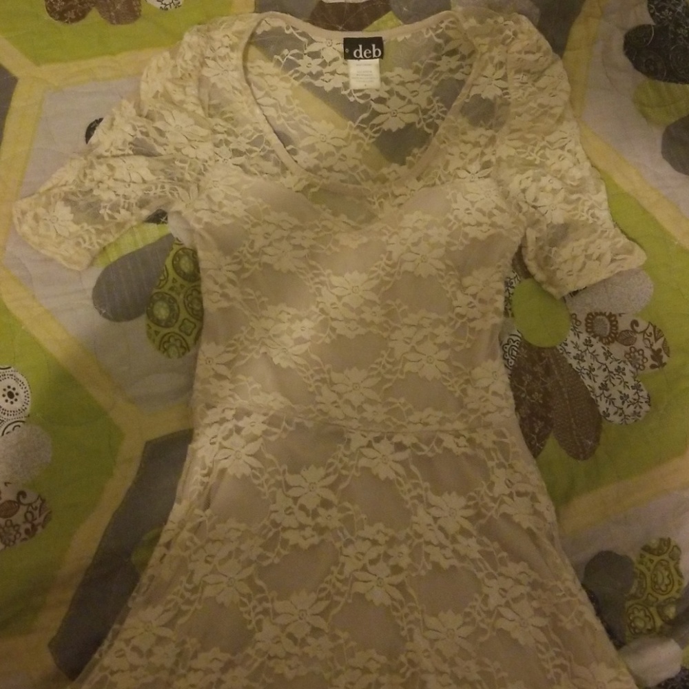 Cream Skater Dress